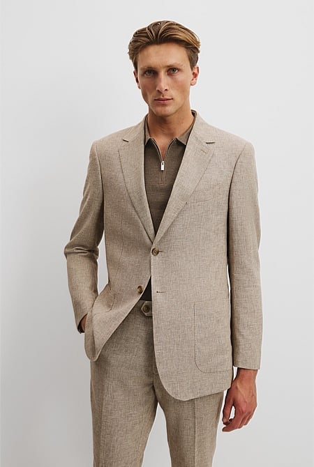 Regular Fit Linen Cotton Textured Jacket