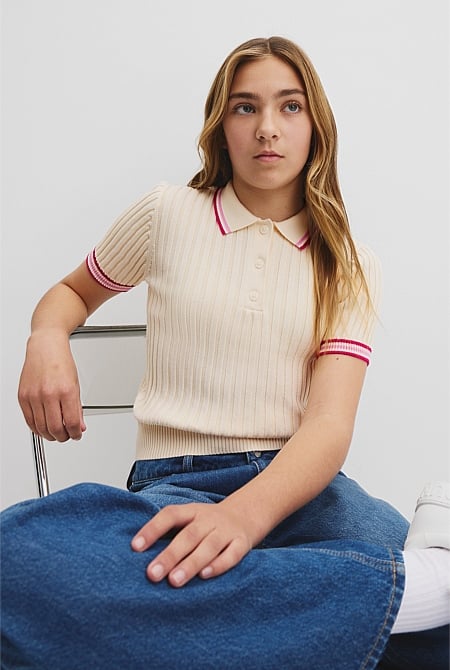 Teen Organically Grown Cotton Knit Polo