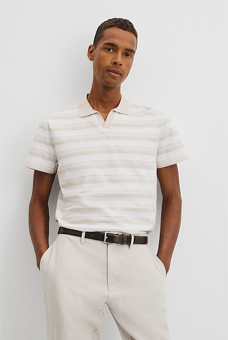 Textured Contrast Trophy Polo