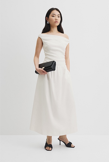 Off Shoulder Midi Dress
