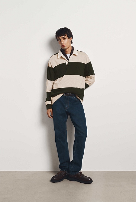 Australian Cotton Stripe Rugby Polo