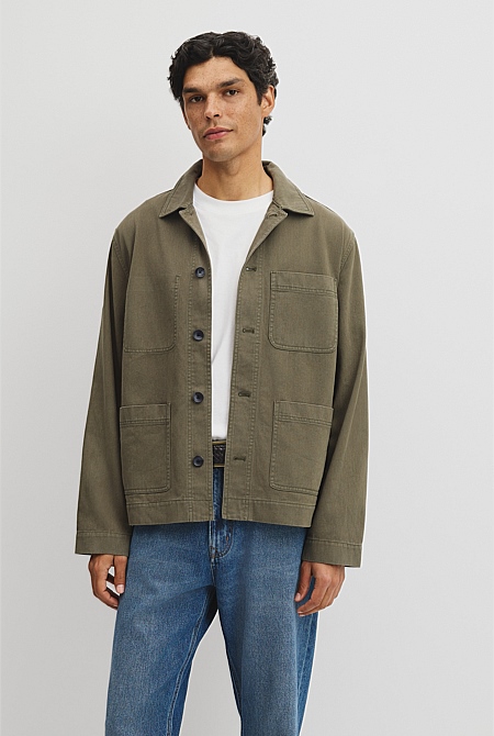 Cotton Twill Garment Dyed Chore Jacket