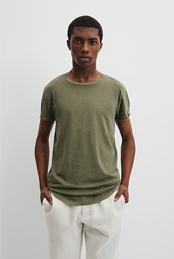 Australian Cotton Longline Garment Dyed T-Shirt