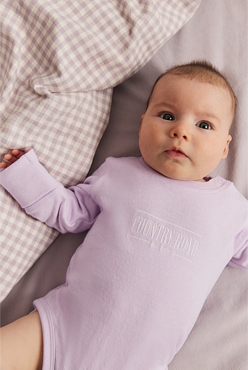 Organically Grown Cotton Heritage Long Sleeve Bodysuit