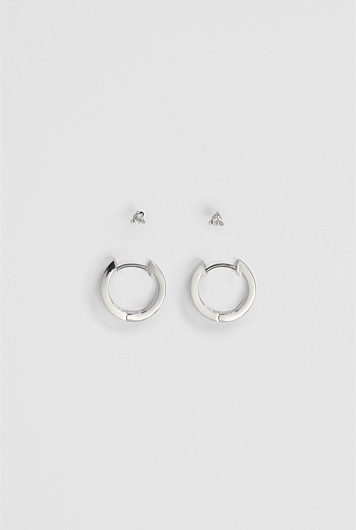 Double Hoop Stud Earring Pack of 2