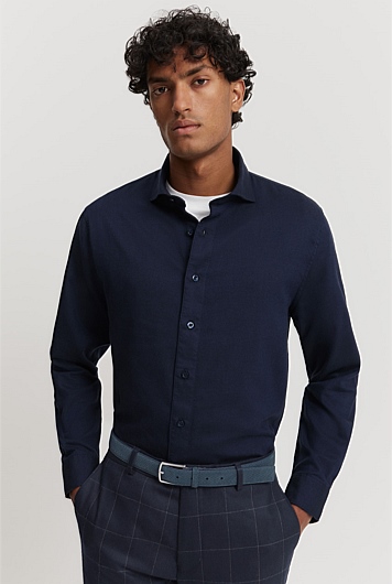 Tailored Fit Organically Grown Linen Blend Shirt