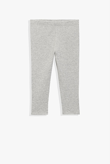 Organically Grown Cotton Blend Solid Rib Legging