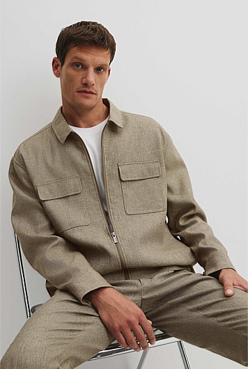 Textured Stretch Overshirt