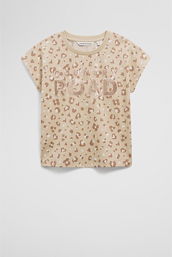 Organically Grown Cotton Sequin Logo T-Shirt