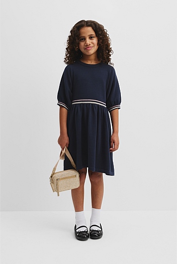 Organically Grown Cotton Pop Stripe Knit Dress