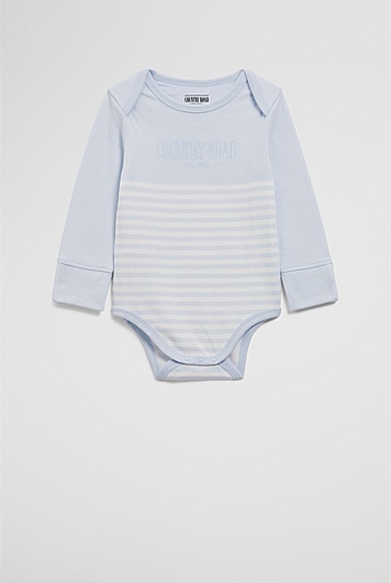 Organically Grown Cotton Stripe Long Sleeve Heritage Bodysuit