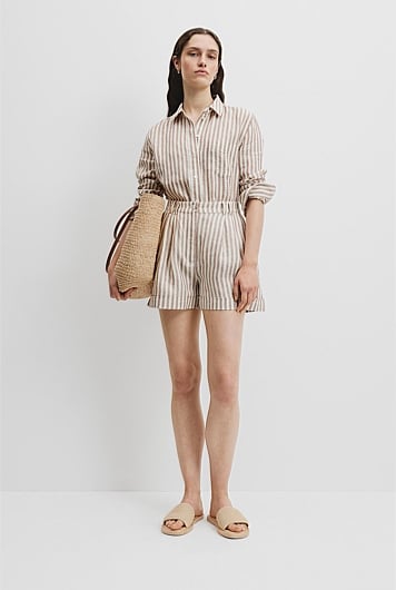 Organically Grown Linen Tuck Front Short