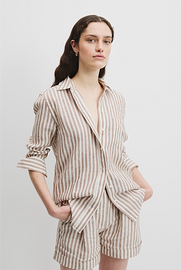 Organically Grown Linen Stripe Shirt