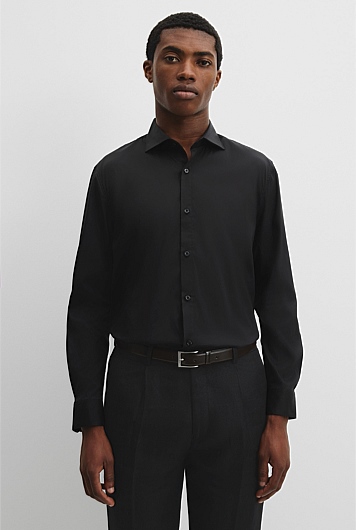 Tailored Fit Cotton Blend Stretch Shirt