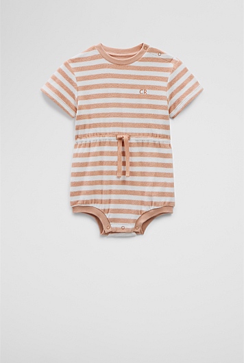 Organically Grown Cotton Terry Short Sleeve Romper