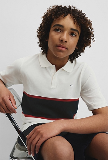 Teen Organically Grown Cotton Stripe Polo Shirt