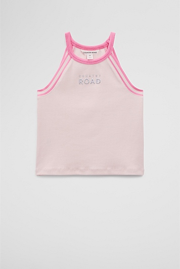 Organically Grown Cotton Logo Halter Tank