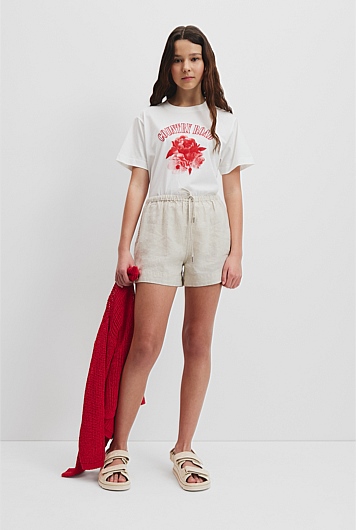 Teen Organically Grown Linen Short