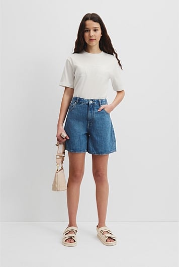 Teen High Rise Denim Short