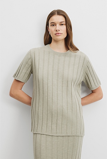 Organically Grown Cotton Linen Short Sleeve Knit T-Shirt