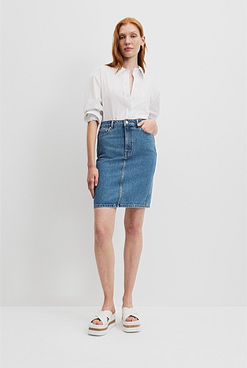 Denim Midi Skirt