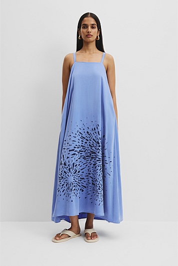 CR X RE-kin-DLE Print Fluid Slip Dress