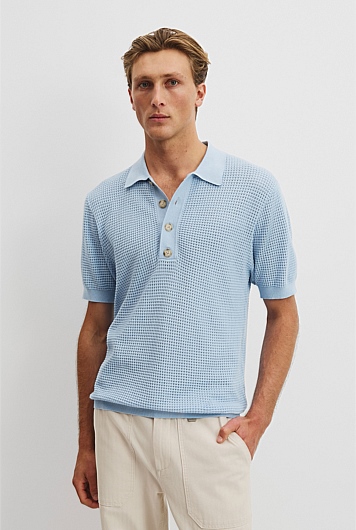 Australian Cotton Short Sleeve Waffle Knit