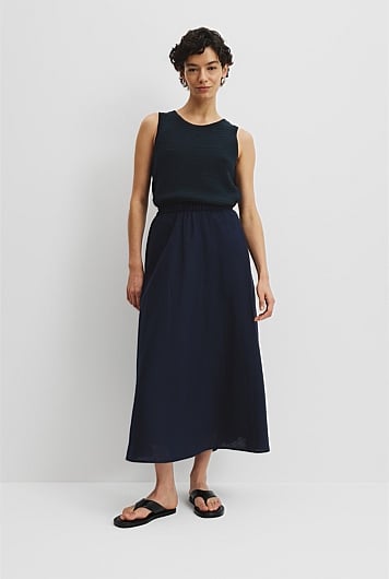 Organically Grown Linen Pull-On Skirt