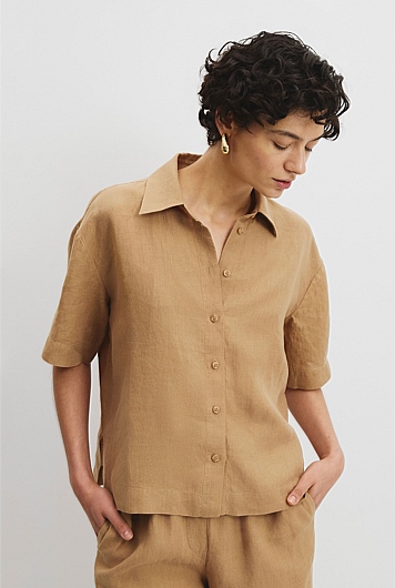 Organically Grown Linen Short Sleeve Shirt