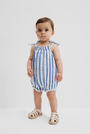 Metallic Stripe Romper