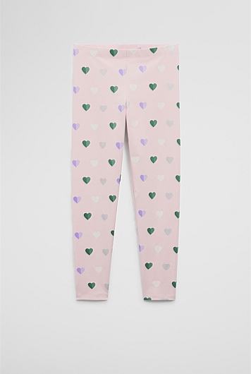 Organically Grown Cotton Blend Heart Legging