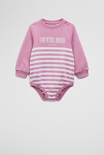 Organically Grown Cotton Logo Oversized Long Sleeve Bodysuit