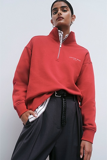 Australian Cotton Zip Collar Sweat