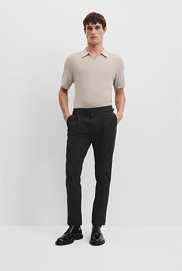 Cotton Pleat Buckle Pant