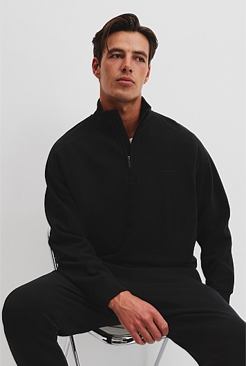 Australian Cotton Brushed Half Zip Sweat