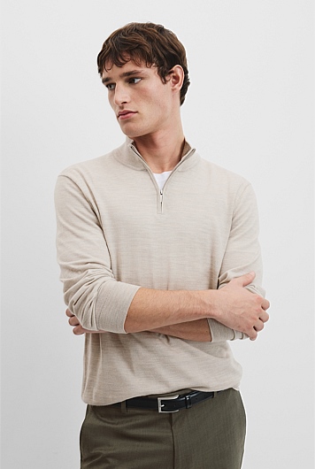 Verified Australian Merino Wool Half Zip Knit