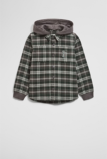 Australian Cotton Hooded Check Shirt