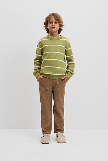 Organically Grown Cotton Blend Textured Stripe Knit