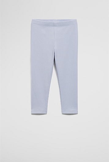 Organically Grown Cotton Blend Solid Rib Legging