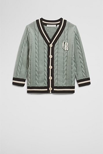 Organically Grown Cotton Varsity Cardigan
