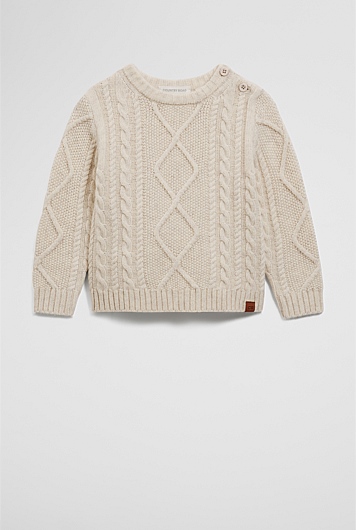 Organically Grown Cotton Cable Crew Knit