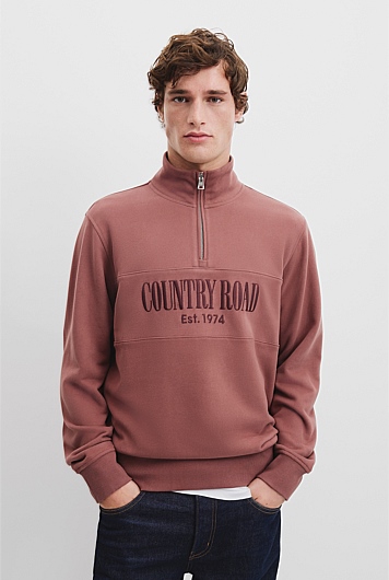Verified Australian Cotton Half Zip Heritage Sweat