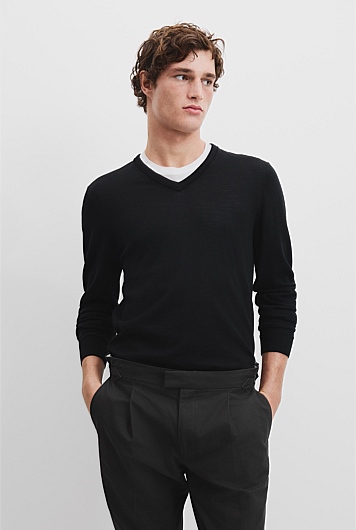 Verified Australian Merino Wool V-Neck Knit