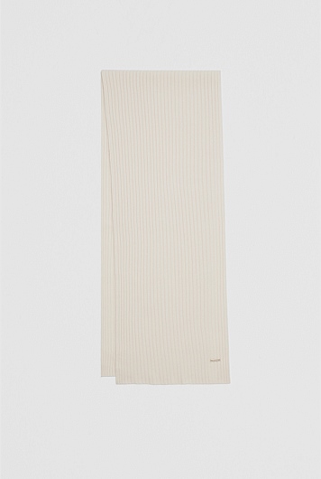 Wool Cashmere Rib Scarf