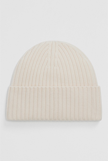 Wool Cashmere Rib Beanie