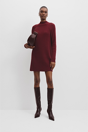 Organically Grown Cotton Blend Knit Mini Dress