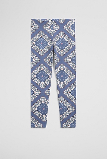 Organically Grown Cotton Blend Paisley Legging