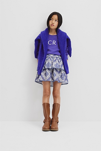 Organically Grown Cotton Paisley Flounce Skirt