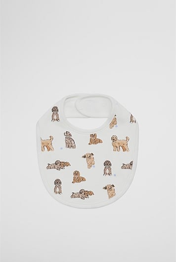 Organically Grown Cotton Dog Print Bib