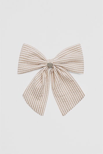 Large Stripe Bow Clip